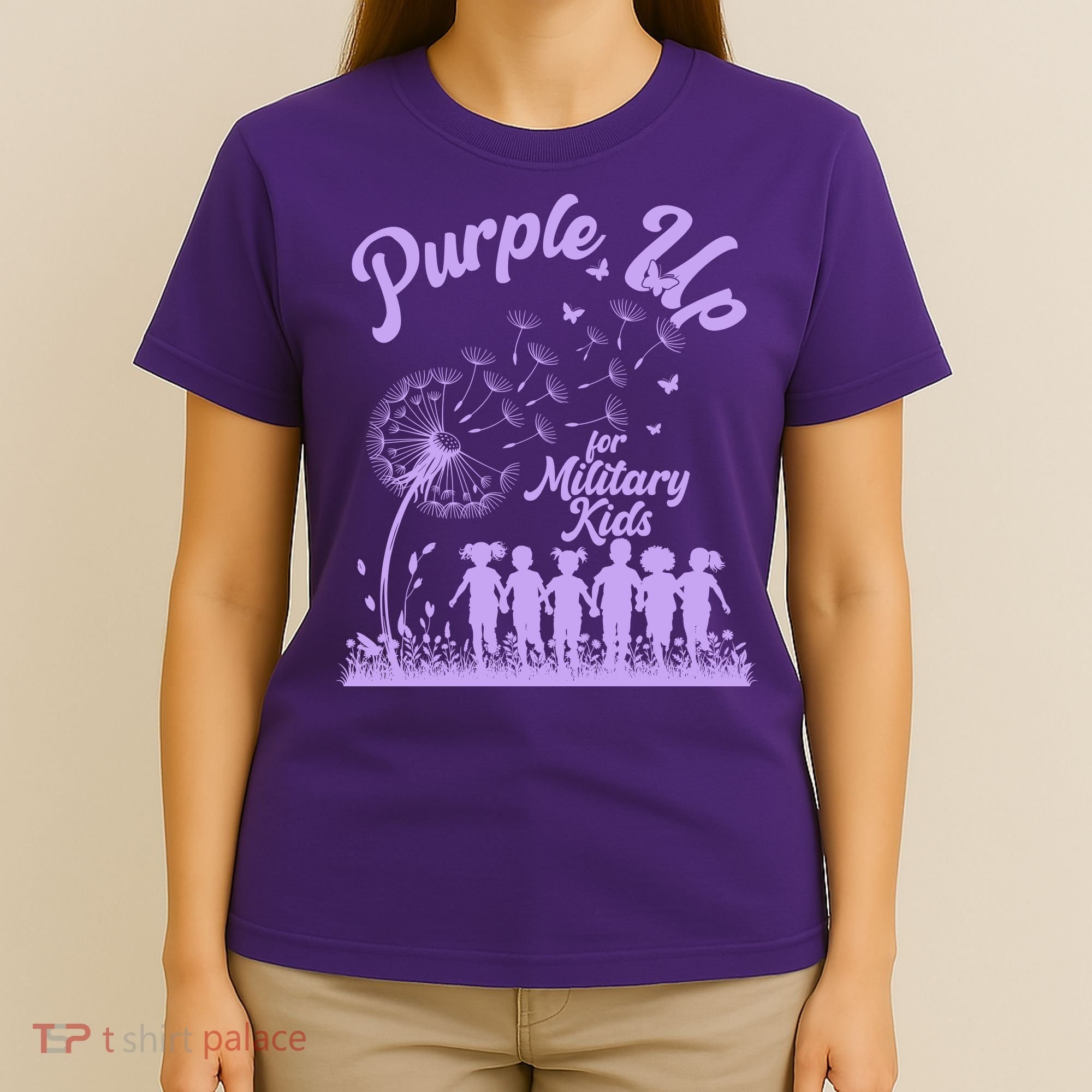 Purple Up For Military Kids Dandelion T-Shirt