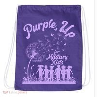 Purple Up For Military Kids Dandelion Drawstring Bag thumb 0