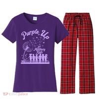 Purple Up For Military Kids Dandelion Women's Flannel Pajama Set thumb 0