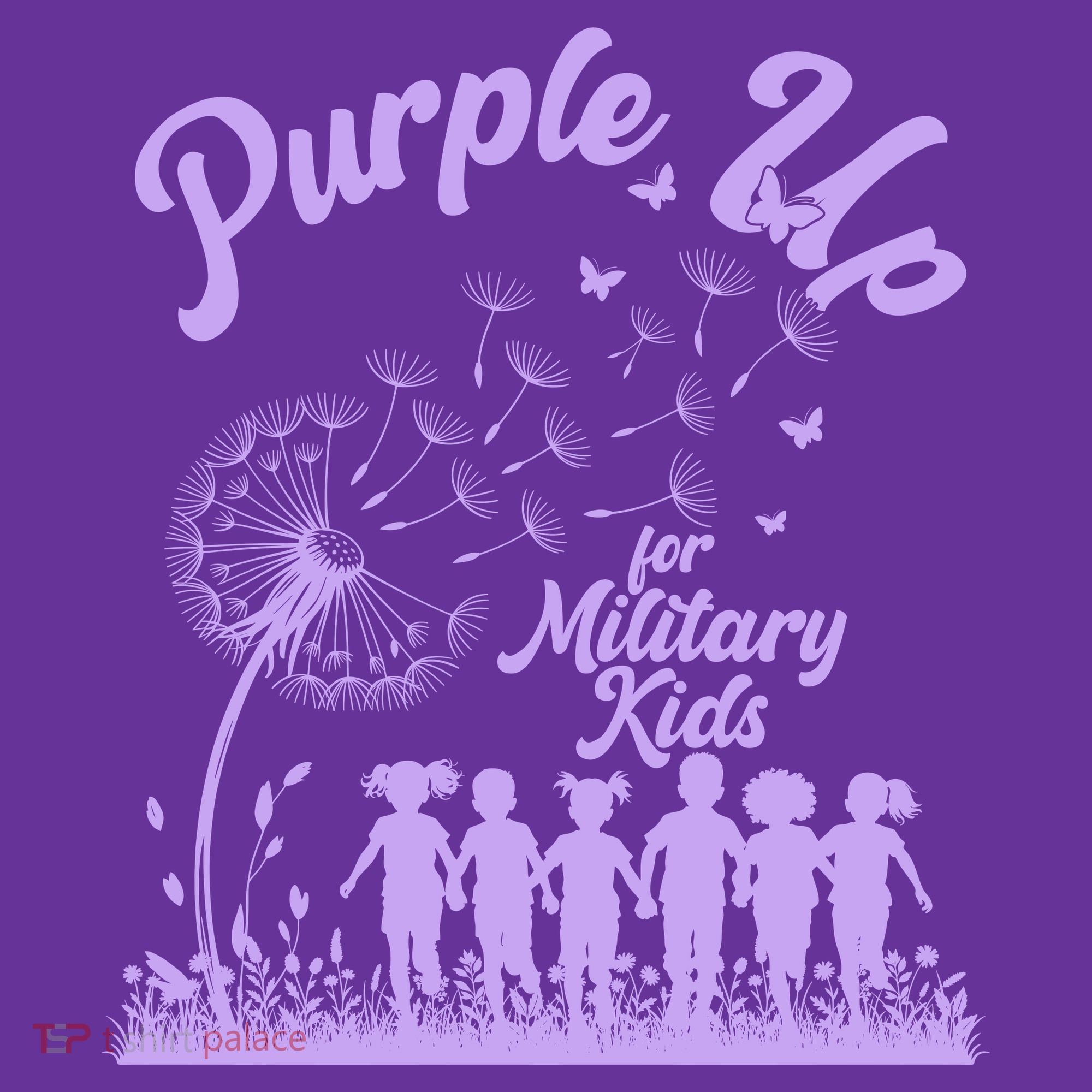 Purple Up For Military Kids Dandelion Baby Bodysuit