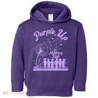 Purple Up For Military Kids Dandelion Toddler Hoodie thumb 0