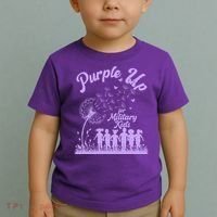 Purple Up For Military Kids Dandelion Toddler T-Shirt thumb 2