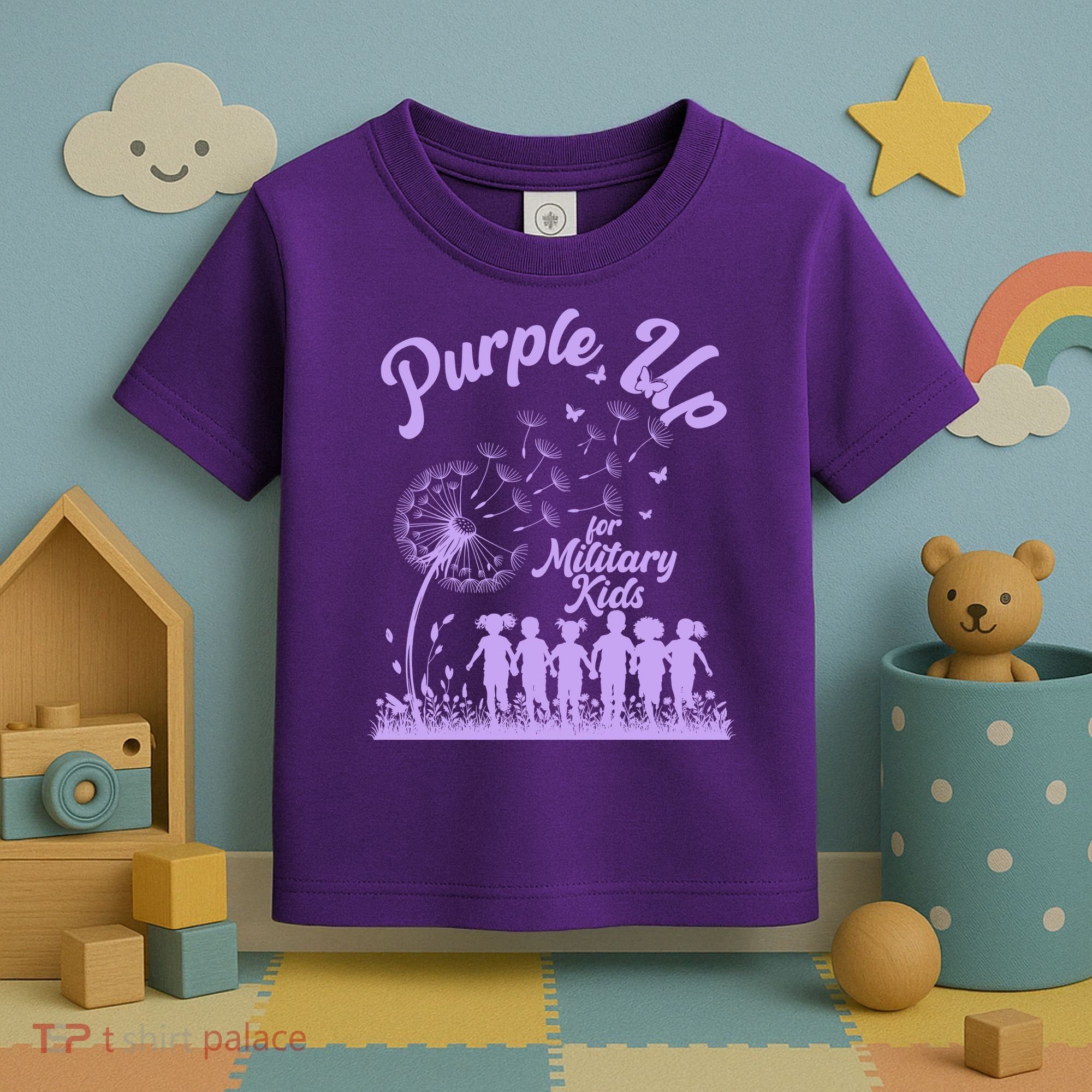 Purple Up For Military Kids Dandelion Toddler T-Shirt
