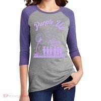 Purple Up For Military Kids Dandelion Women's Tri-Blend 3/4-Sleeve Raglan Shirt thumb 2