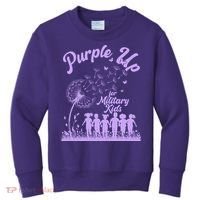Purple Up For Military Kids Dandelion Kids Sweatshirt thumb 0