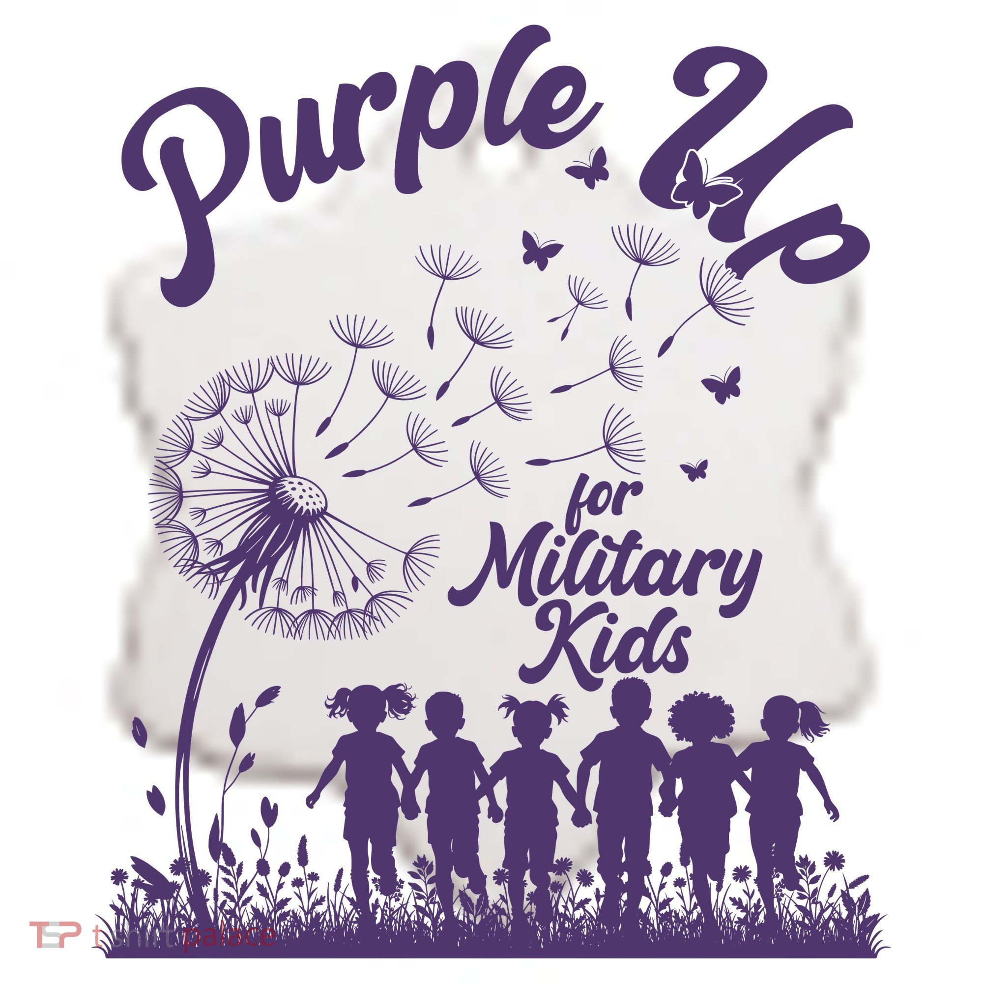 Purple Up For Military Kids Dandelion Ceramic Ornament