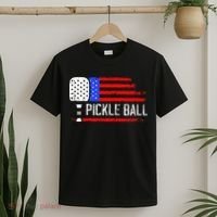 Pickleball US Flag Vintage Pickleball Paddle T-Shirt thumb 2