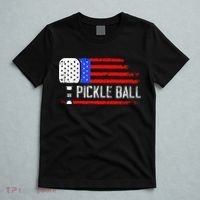 Pickleball US Flag Vintage Pickleball Paddle T-Shirt thumb 5