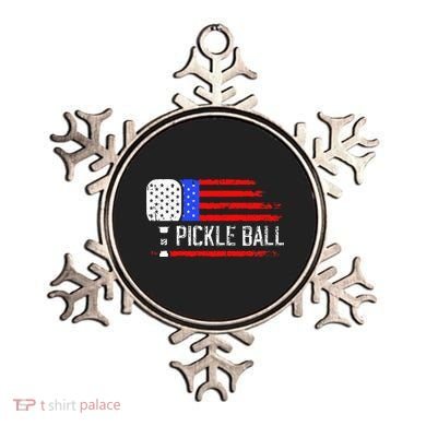 Pickleball US Flag Vintage Pickleball Paddle Ornament