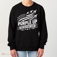 Purple Up For Military Kids American Flag Women's Sweatshirt thumb 0