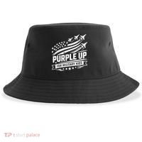 Purple Up For Military Kids American Flag Sustainable Bucket Hat thumb 0