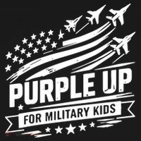 Purple Up For Military Kids American Flag Women's Hoodie thumb 2