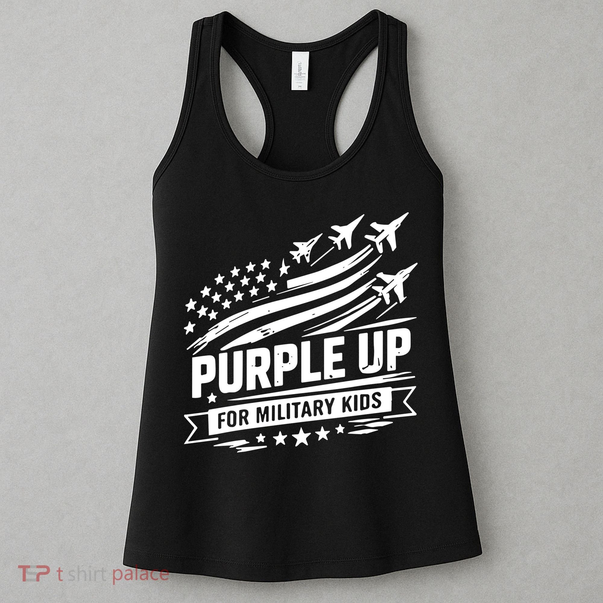 Purple Up For Military Kids American Flag Women's Tank Top