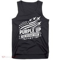 Purple Up For Military Kids American Flag Tank Top thumb 0
