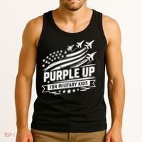 Purple Up For Military Kids American Flag Tank Top thumb 3