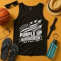 Purple Up For Military Kids American Flag Tank Top thumb 4