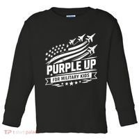 Purple Up For Military Kids American Flag Toddler Long Sleeve Shirt thumb 0