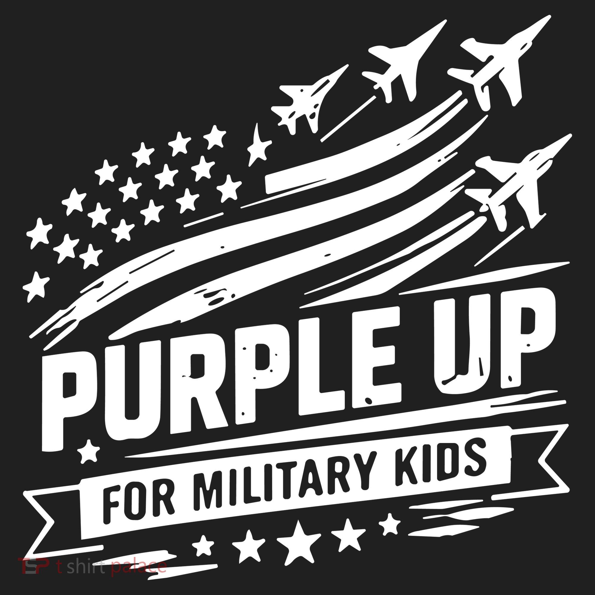 Purple Up For Military Kids American Flag Kids Plaid Pajama Set