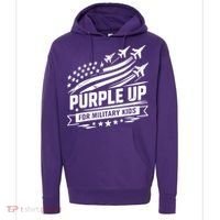 Purple Up For Military Kids American Flag Hoodie thumb 0