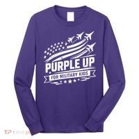 Purple Up For Military Kids American Flag Long Sleeve Shirt thumb 0