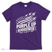 Purple Up For Military Kids American Flag T-Shirt thumb 0