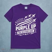 Purple Up For Military Kids American Flag T-Shirt thumb 5