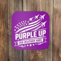 Purple Up For Military Kids American Flag Coaster thumb 0