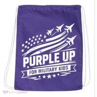 Purple Up For Military Kids American Flag Drawstring Bag thumb 0