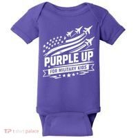 Purple Up For Military Kids American Flag Baby Bodysuit thumb 0