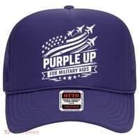 Purple Up For Military Kids American Flag Hat thumb 0