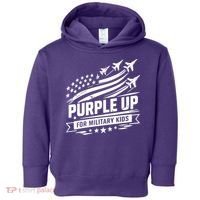 Purple Up For Military Kids American Flag Toddler Hoodie thumb 0