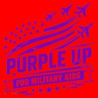 Purple Up For Military Kids American Flag Santa Hat thumb 1