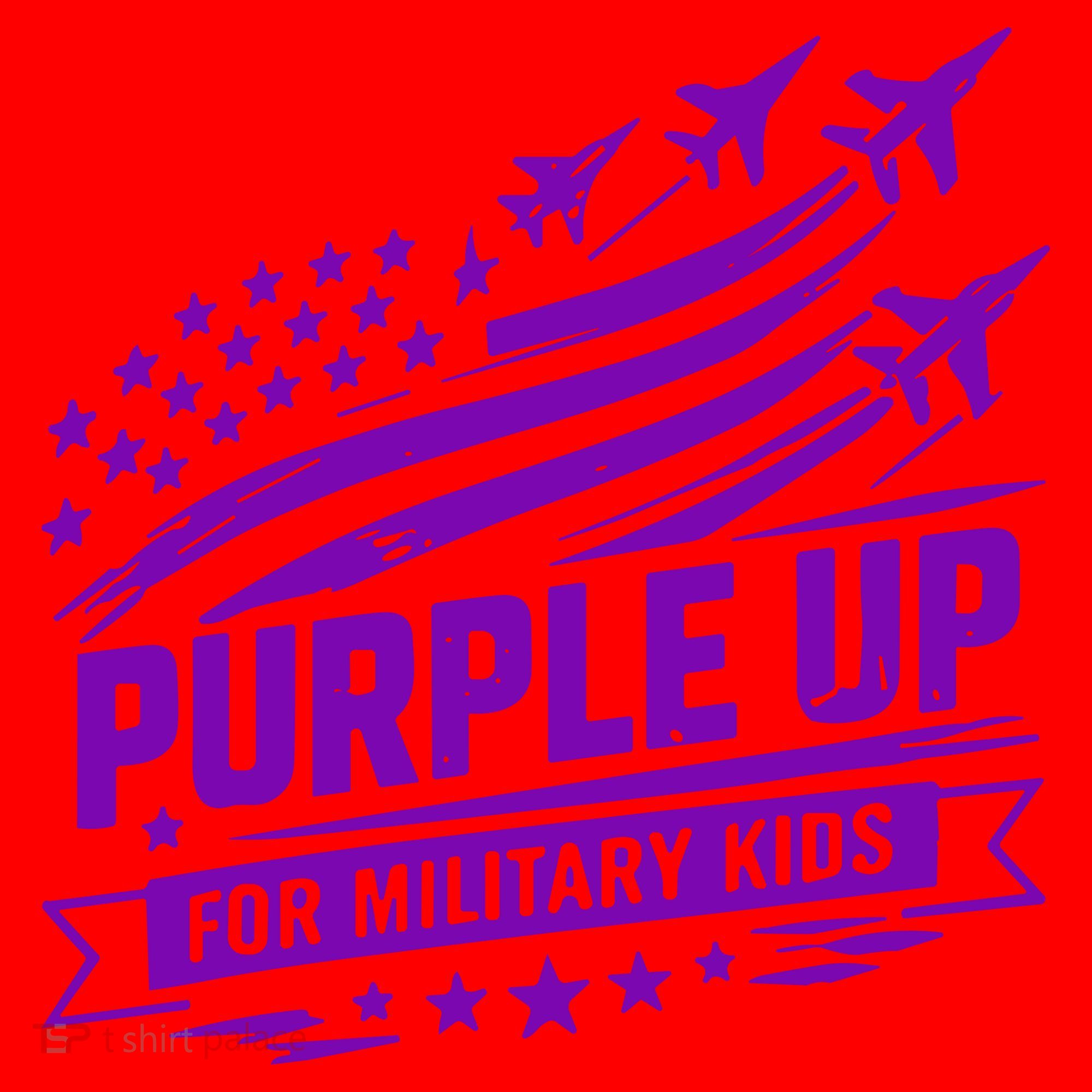 Purple Up For Military Kids American Flag Santa Hat