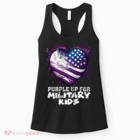 Purple Up For Military K.ids Flag Military Heart Child Month Women's Tank Top thumb 0