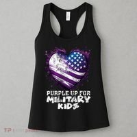 Purple Up For Military K.ids Flag Military Heart Child Month Women's Tank Top thumb 3