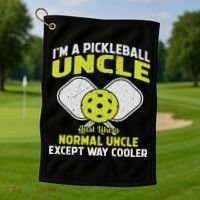 Pickleball Uncle Funny Pickleball Player Gift For Him Golf Towel thumb 1