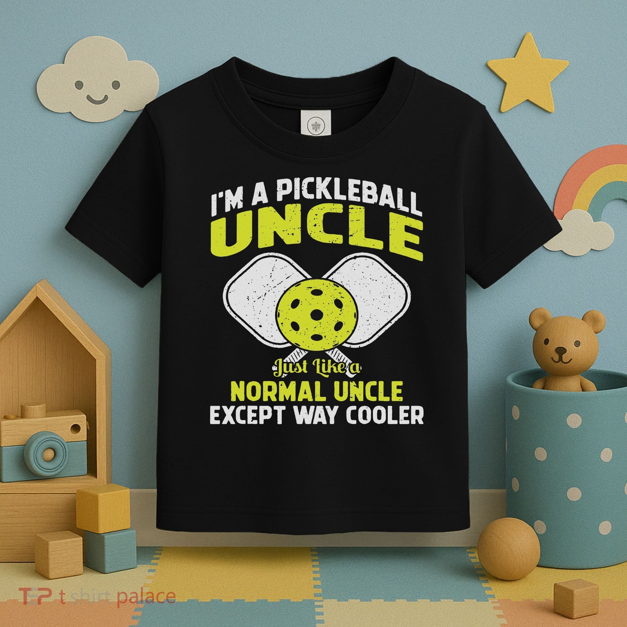 Pickleball Uncle Funny Pickleball Player Gift For Him Toddler T-Shirt