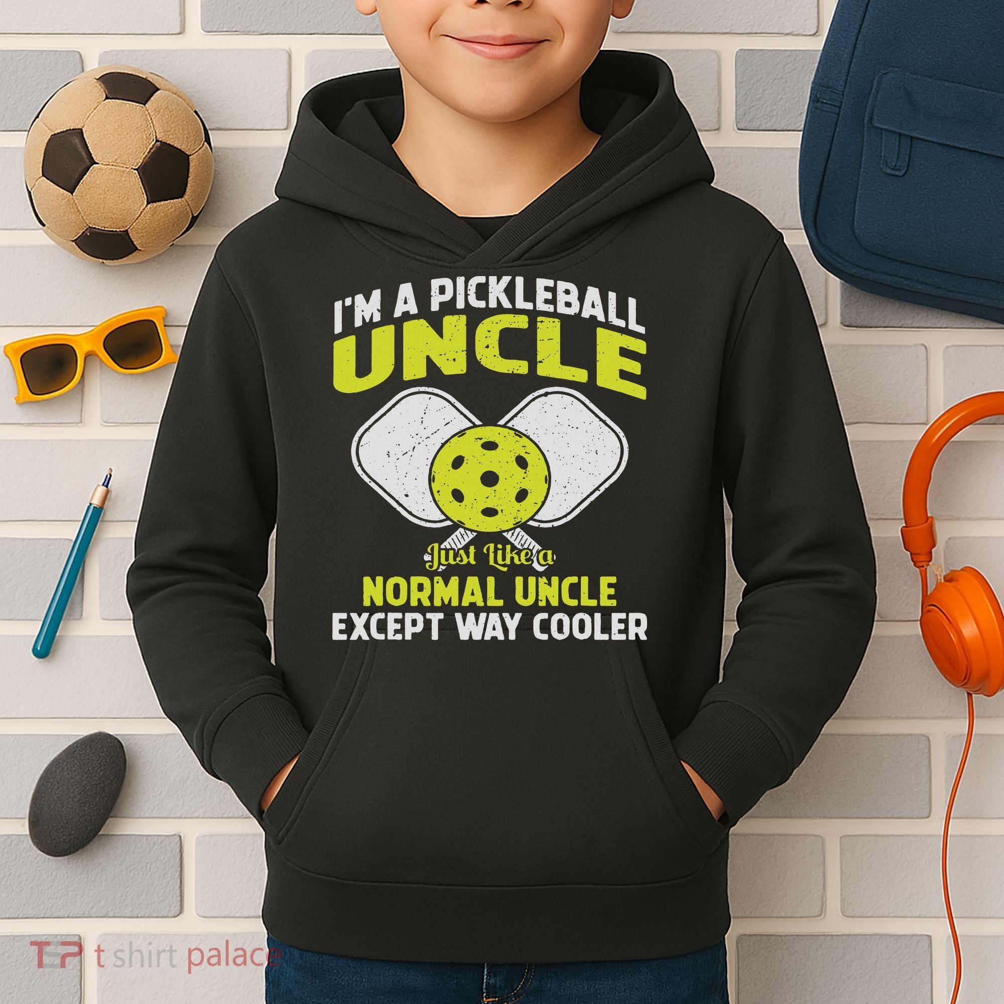 Pickleball Uncle Funny Pickleball Player Gift For Him Kids Hoodie
