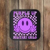 Purple Up For Military Military Child Smile Face  Coaster thumb 0