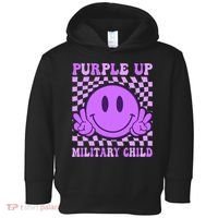 Purple Up For Military Military Child Smile Face  Toddler Hoodie thumb 0