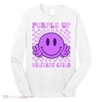 Purple Up For Military Military Child Smile Face  Long Sleeve Shirt thumb 0