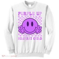 Purple Up For Military Military Child Smile Face  Sweatshirt thumb 0