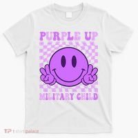 Purple Up For Military Military Child Smile Face  T-Shirt thumb 0