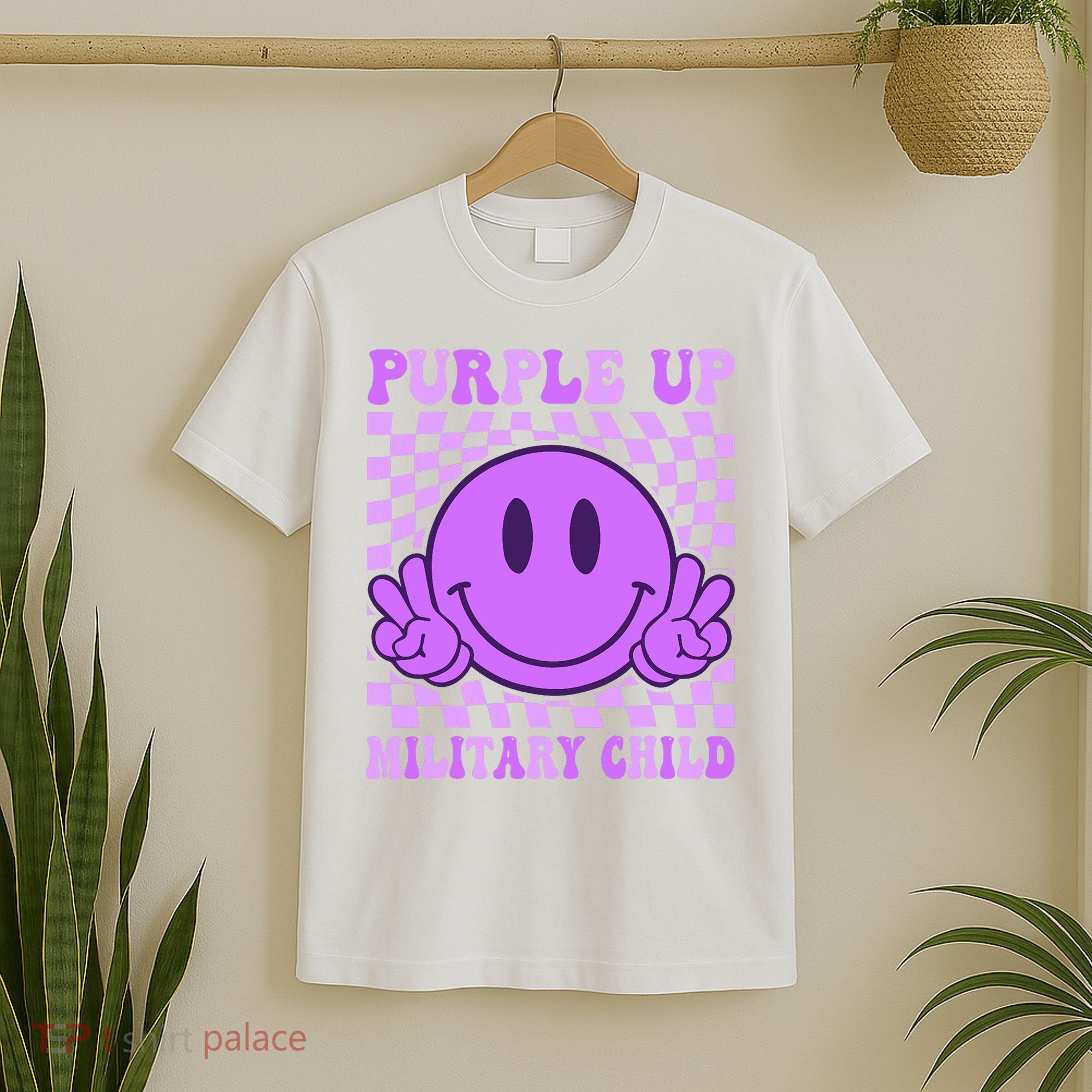 Purple Up For Military Military Child Smile Face  T-Shirt