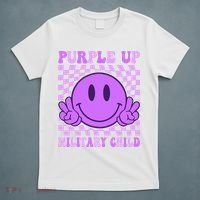 Purple Up For Military Military Child Smile Face  T-Shirt thumb 5