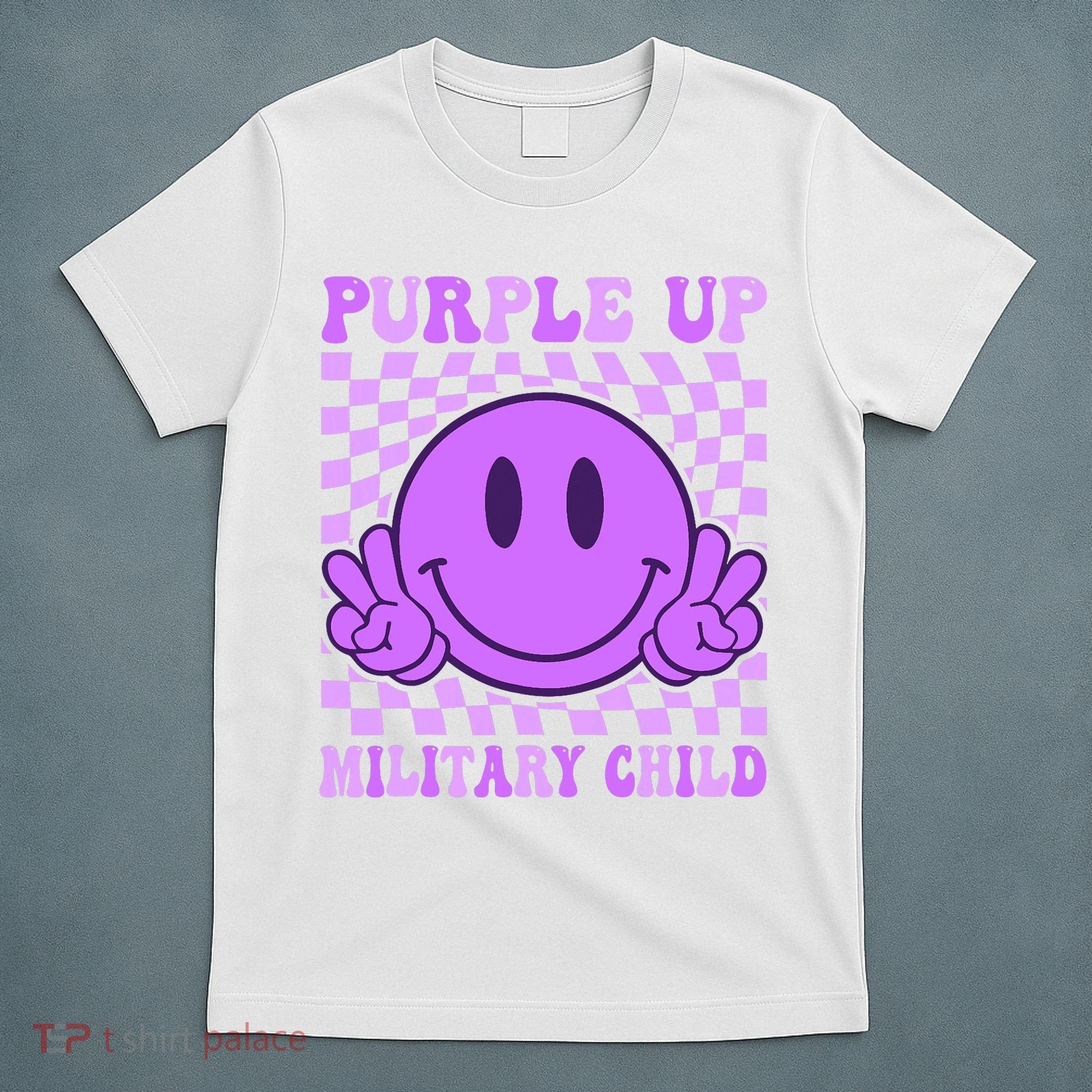 Purple Up For Military Military Child Smile Face  T-Shirt