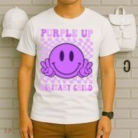 Purple Up For Military Military Child Smile Face  T-Shirt thumb 6
