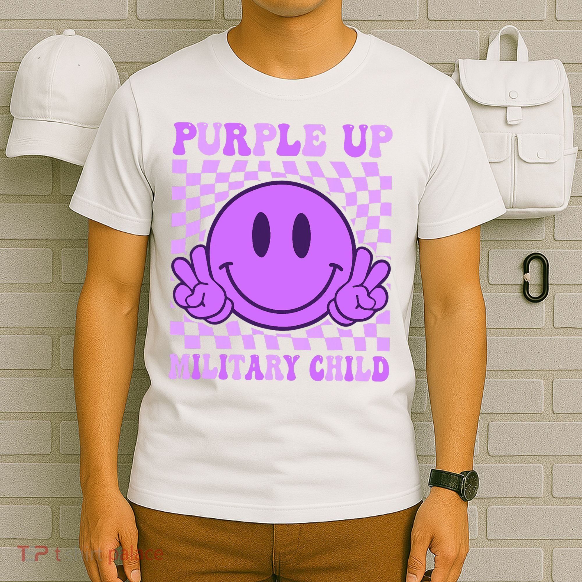 Purple Up For Military Military Child Smile Face  T-Shirt
