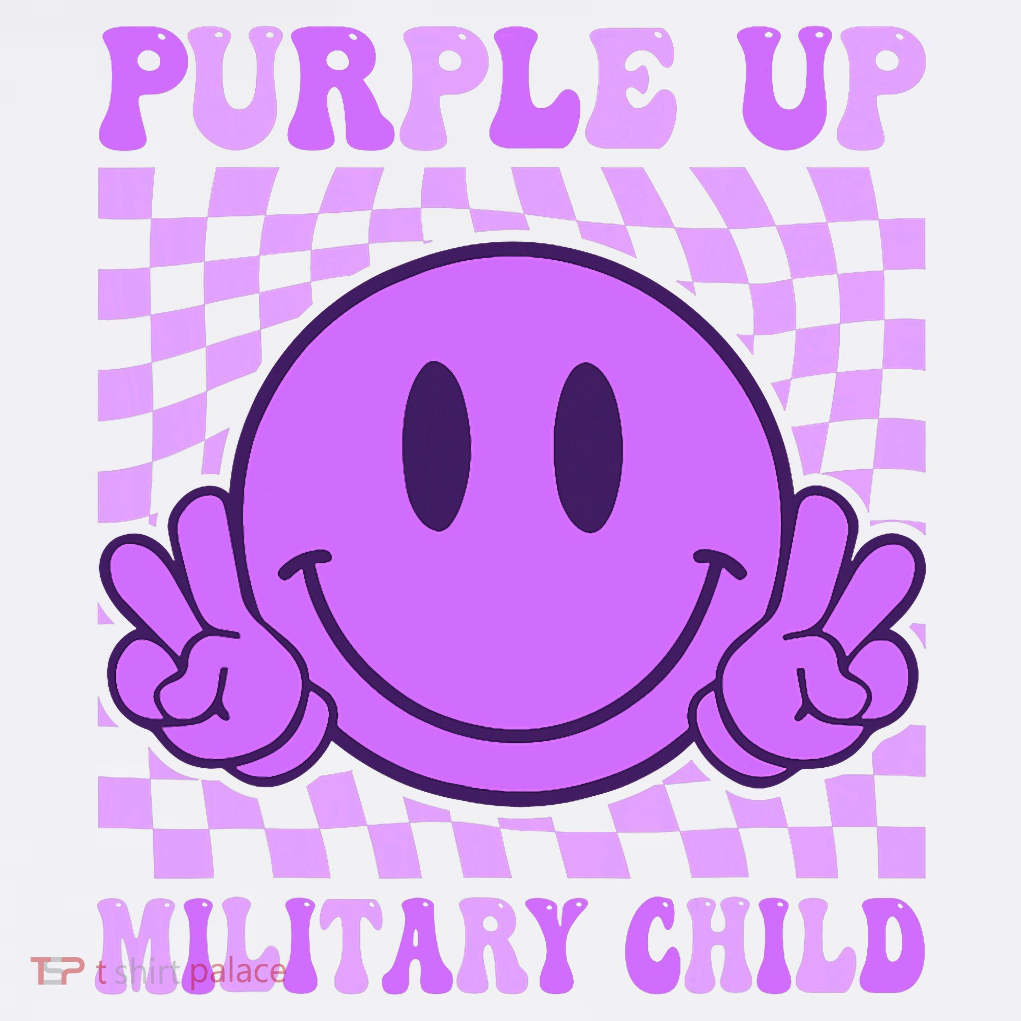 Purple Up For Military Military Child Smile Face  T-Shirt