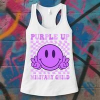 Purple Up For Military Military Child Smile Face  Women's Tank Top thumb 3